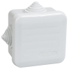 Коробка распределительная КМ41236 для о/п 70х70х44 мм IP44 (RAL7035, 4 гермоввода, защелкивающаяся крышка)